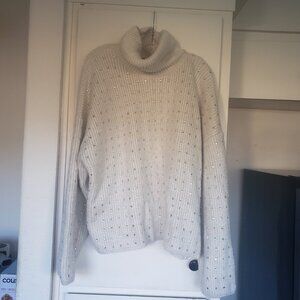 MNG Beige Sweater with Rhinestones on front and back Size XXL